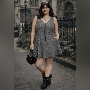 VENUS Sleeveless Tweed Flare Dress Size 14 | Work to Event Chic